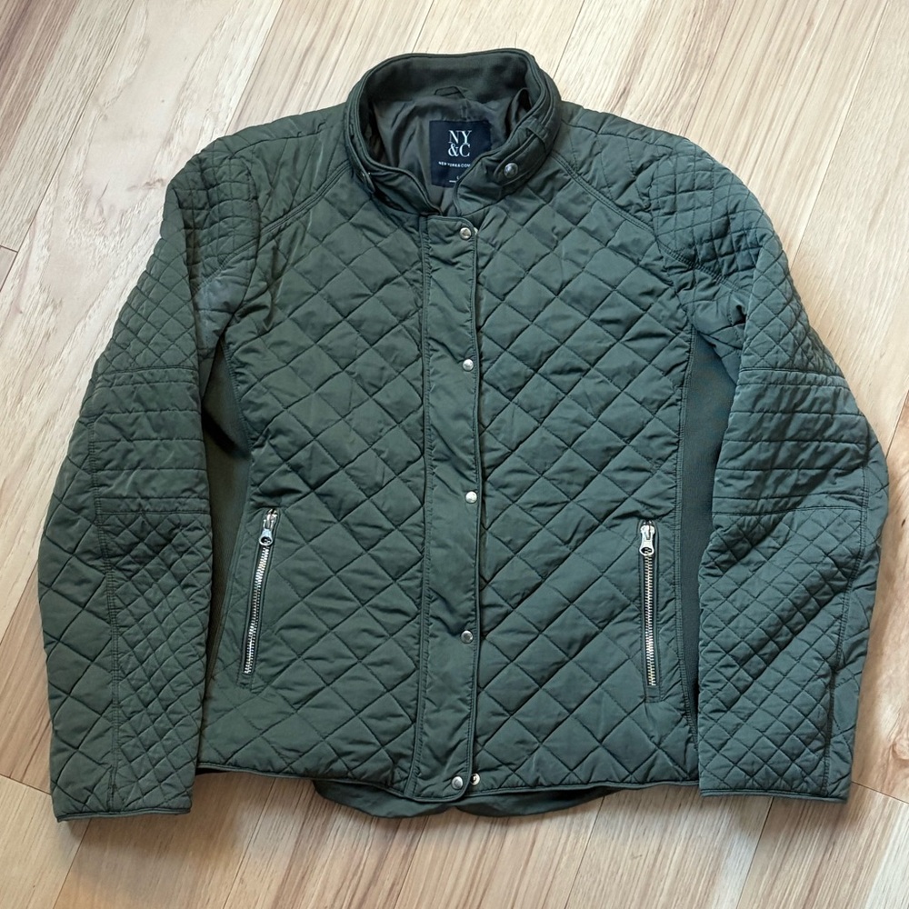 Olive Green Quilted Jacket